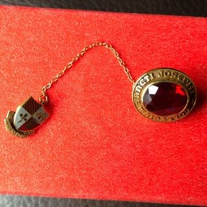 10K Gold Collegiate Ruby Tin Pin. GORGEOUS